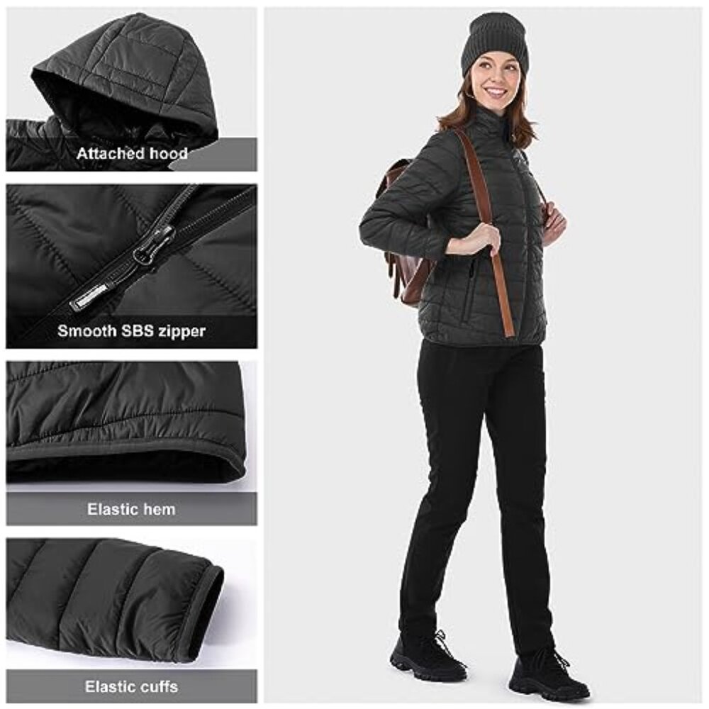 Packable Lightweight Quilted Puffer Jacket Hooded… - image 6